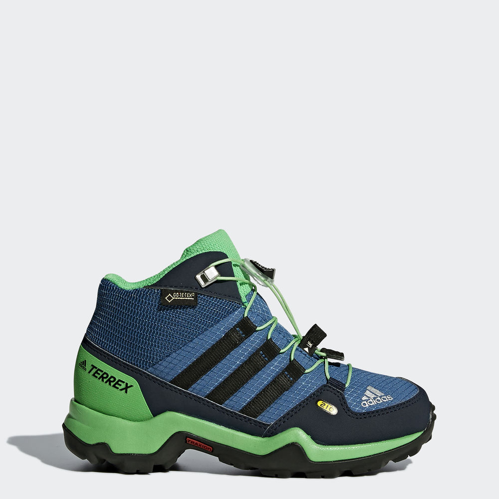 Adidas Terrex Mid Gtx - ορειβατικα παπουτσια για αγορια - Μπλε/Μαυρα/Πρασινο,Μέγεθος: EU 27 – 39 1/3